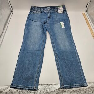 Time and Tru Womens Mid Rise Straight Leg Jeans Light Wash Size 16 Regular NEW